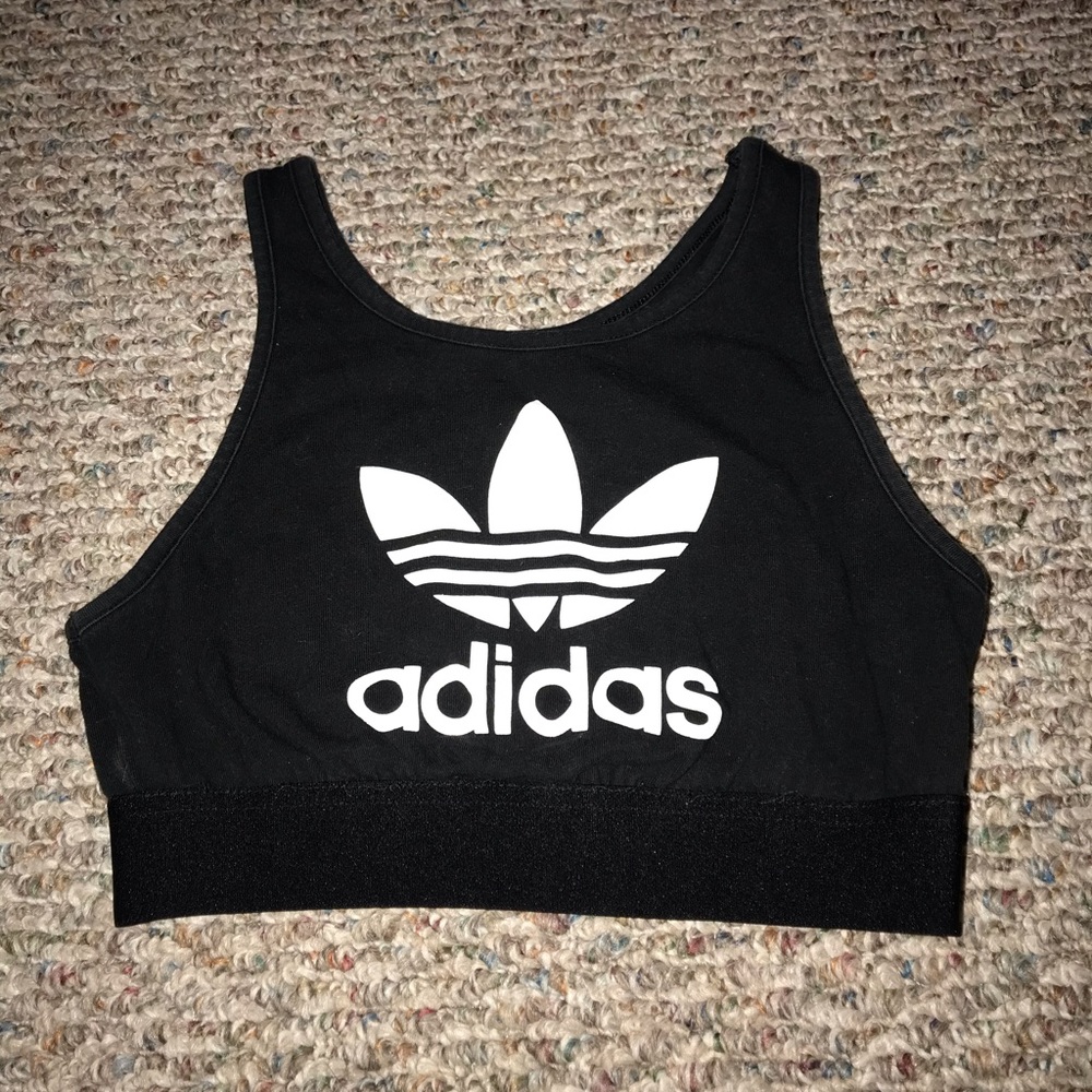 Adidas cropped workout shirt/sports bra